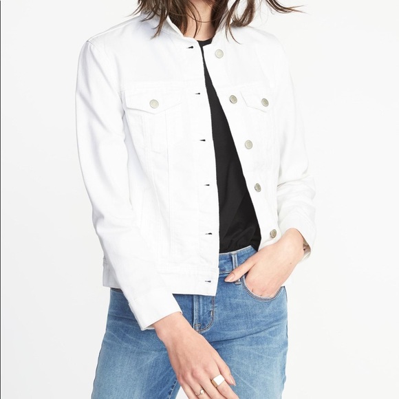 Old Navy White Denim Jean Jacket - Picture 2 of 2